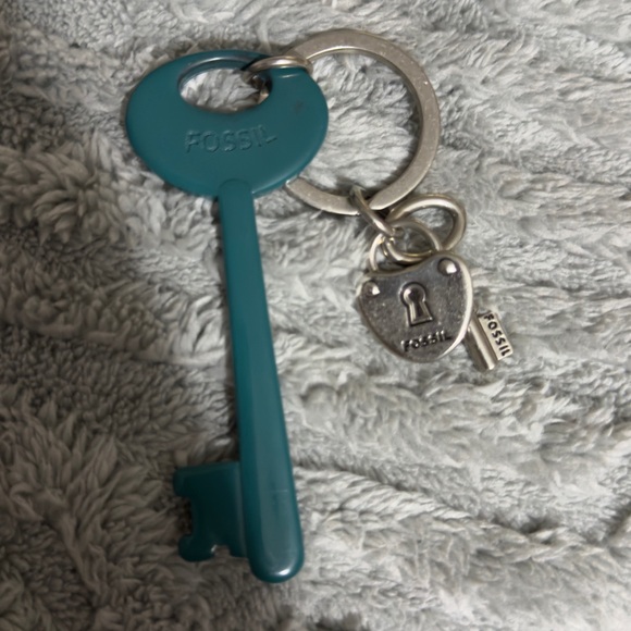 Fossil Blue Key-Shaped Keychain - Picture 3 of 4